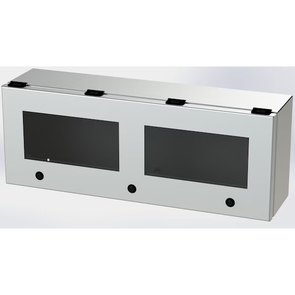 304 Stainless Steel Enclosure, 9 in H, 24 in W, 6 in D, NEMA 3R, 4, 4X, 12, 13, Hinged, Saginaw Control & Engineering, Mfr#: SCE-L9246ELJWSS